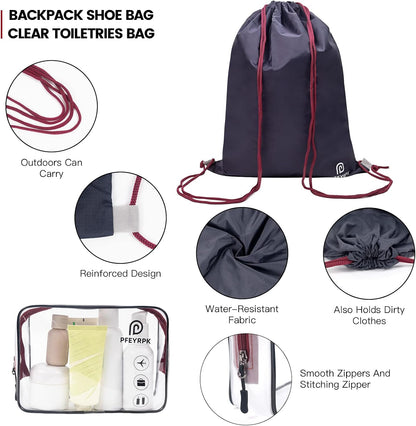 Lightweight Compression Packing Cubes for Suitcases, Compressible Expandable Travel Packing Organizer with Clear Toiletries and Backpack Bag, Travel Essentials for Carry on Luggage