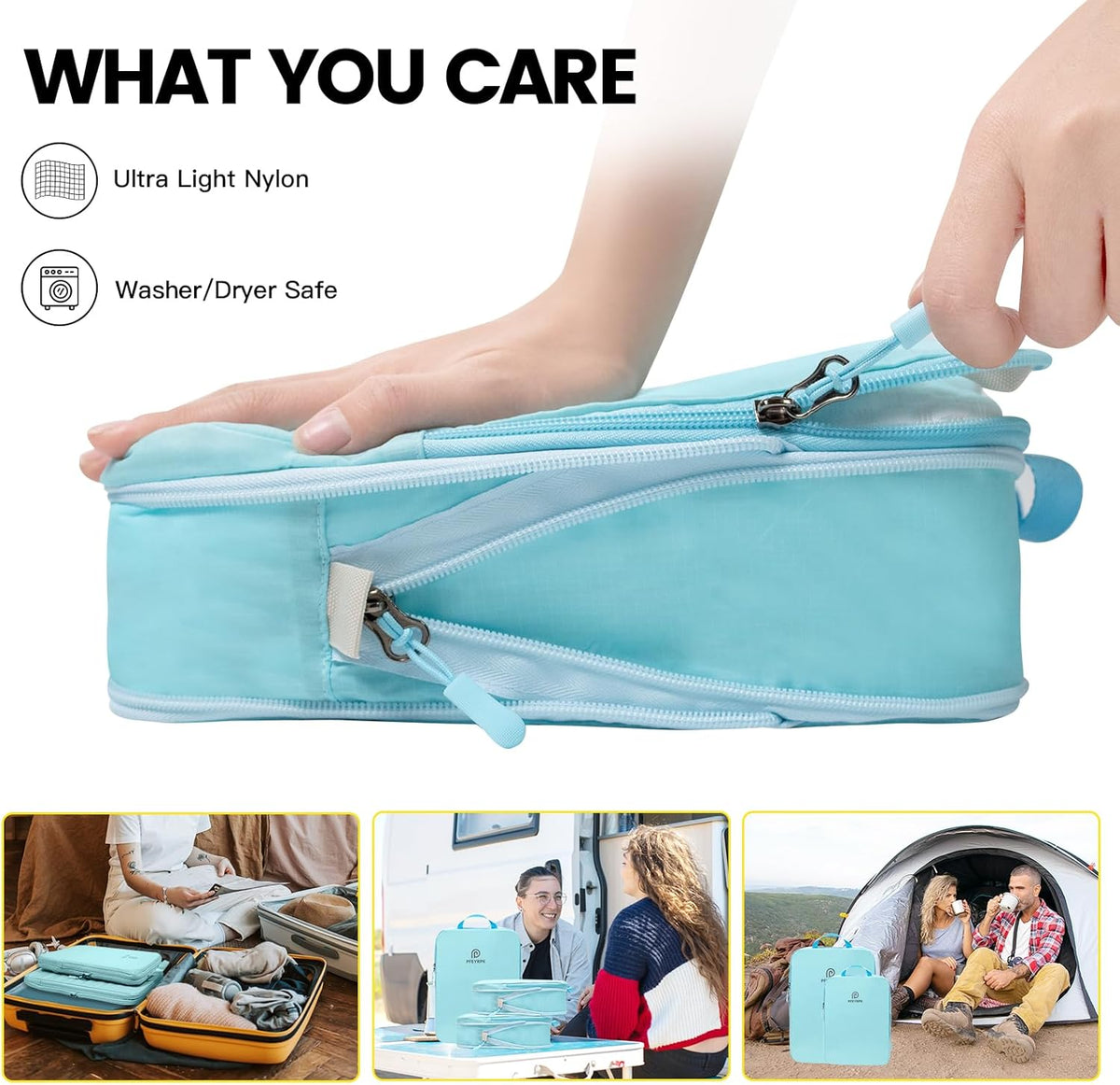 Lightweight Compression Packing Cubes for Suitcases, Compressible Expandable Travel Packing Organizer with Clear Toiletries and Backpack Bag, Travel Essentials for Carry on Luggage
