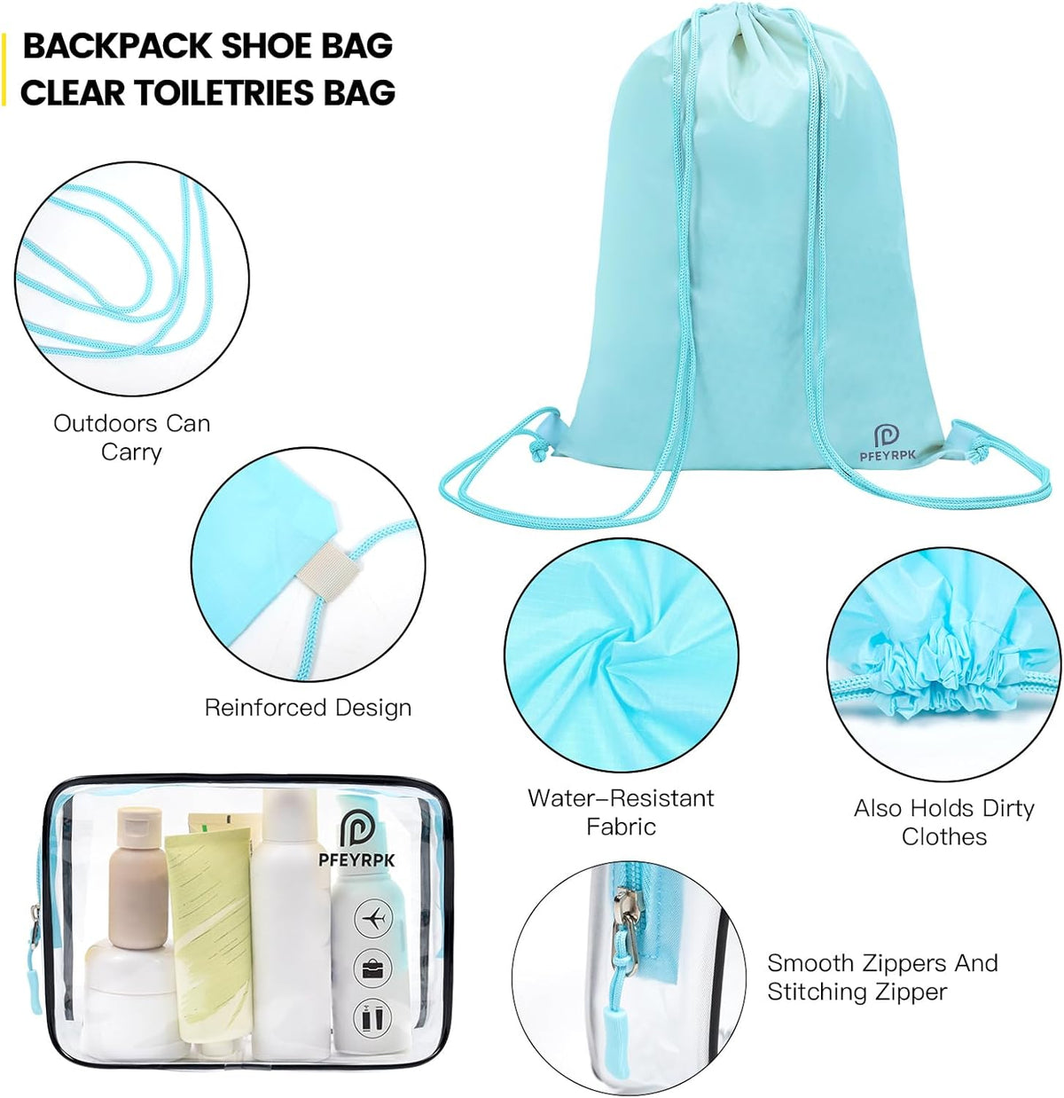 Lightweight Compression Packing Cubes for Suitcases, Compressible Expandable Travel Packing Organizer with Clear Toiletries and Backpack Bag, Travel Essentials for Carry on Luggage