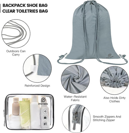 Lightweight Compression Packing Cubes for Suitcases, Compressible Expandable Travel Packing Organizer with Clear Toiletries and Backpack Bag, Travel Essentials for Carry on Luggage