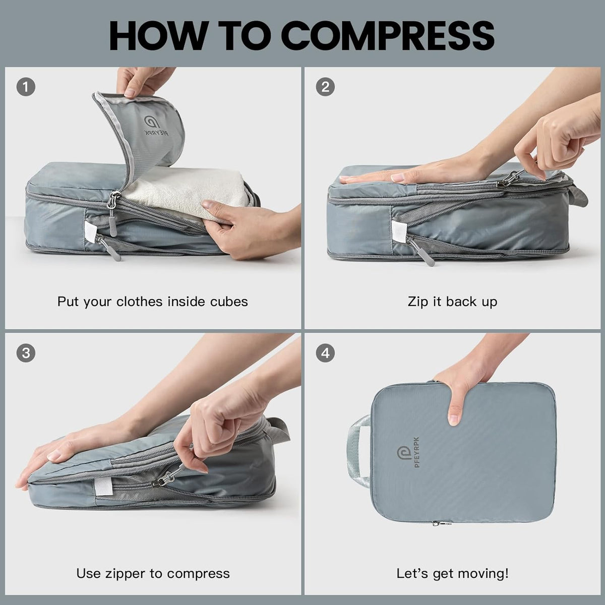 Lightweight Compression Packing Cubes for Suitcases, Compressible Expandable Travel Packing Organizer with Clear Toiletries and Backpack Bag, Travel Essentials for Carry on Luggage