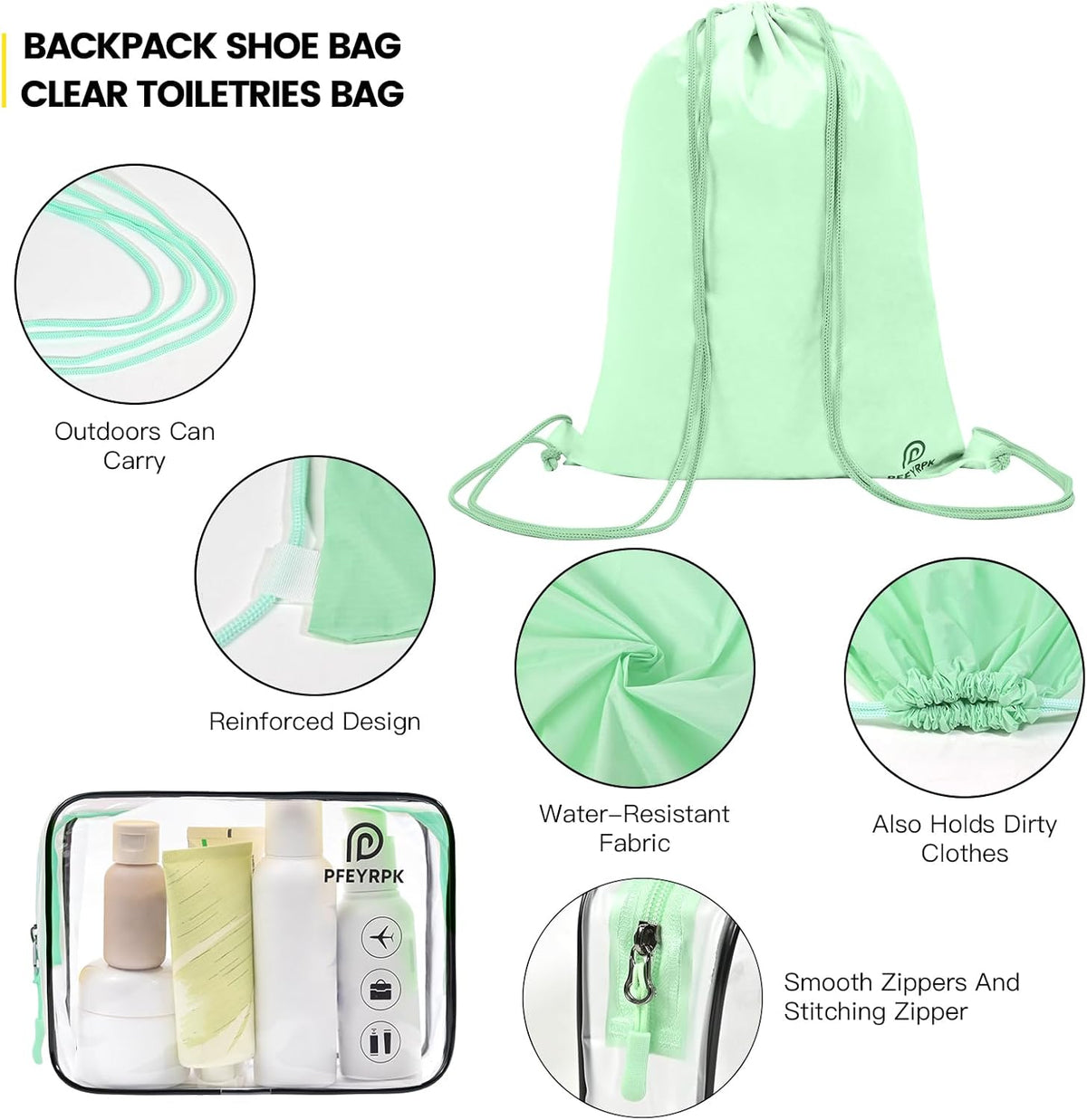 Lightweight Compression Packing Cubes for Suitcases, Compressible Expandable Travel Packing Organizer with Clear Toiletries and Backpack Bag, Travel Essentials for Carry on Luggage