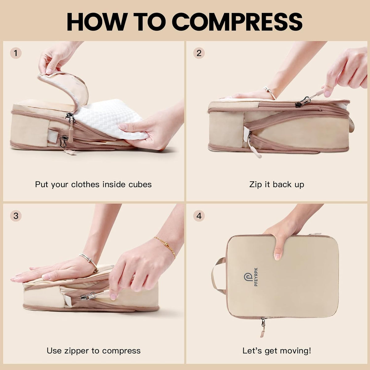 Lightweight Compression Packing Cubes for Suitcases, Compressible Expandable Travel Packing Organizer with Clear Toiletries and Backpack Bag, Travel Essentials for Carry on Luggage