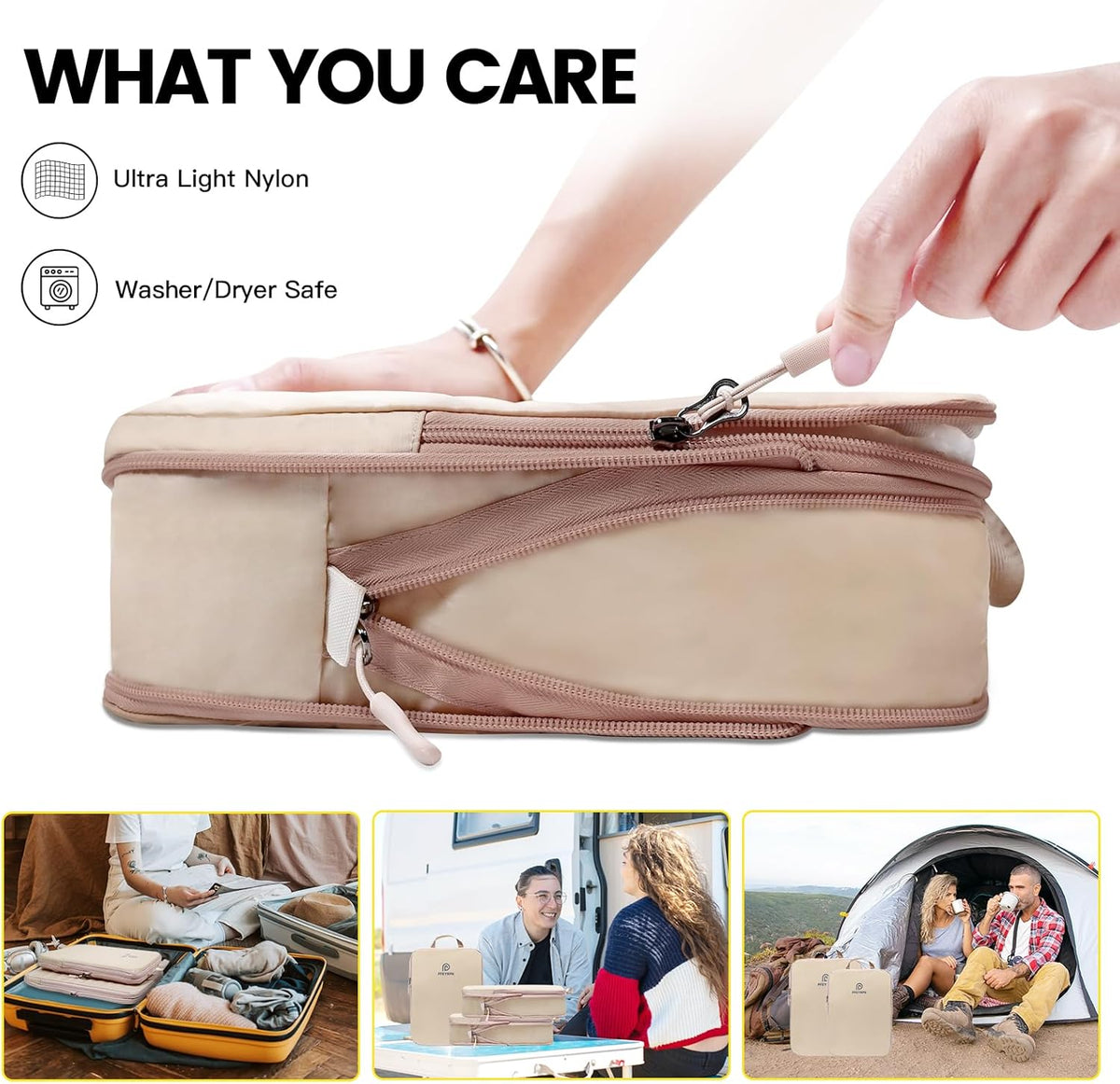 Lightweight Compression Packing Cubes for Suitcases, Compressible Expandable Travel Packing Organizer with Clear Toiletries and Backpack Bag, Travel Essentials for Carry on Luggage