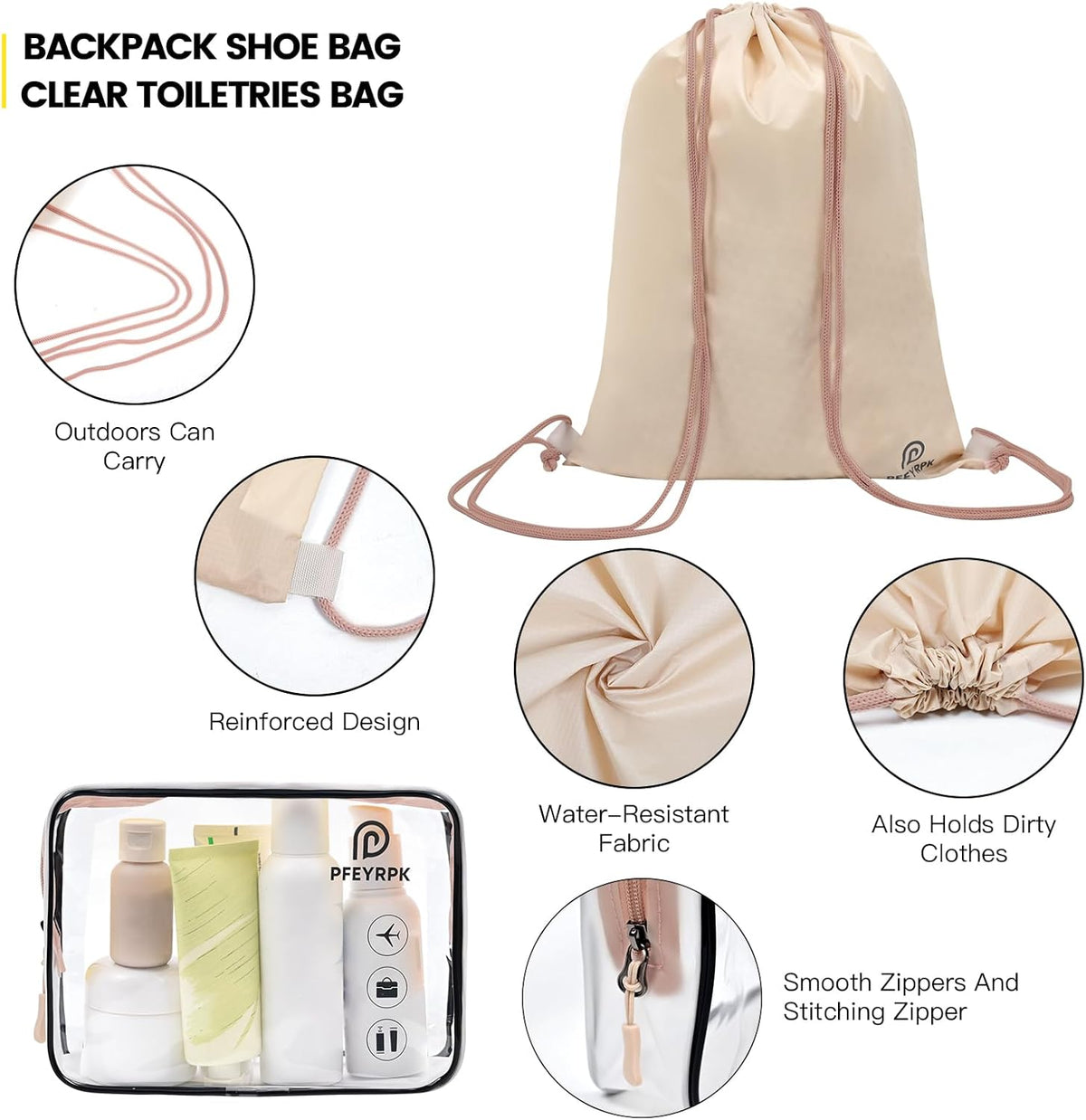 Lightweight Compression Packing Cubes for Suitcases, Compressible Expandable Travel Packing Organizer with Clear Toiletries and Backpack Bag, Travel Essentials for Carry on Luggage