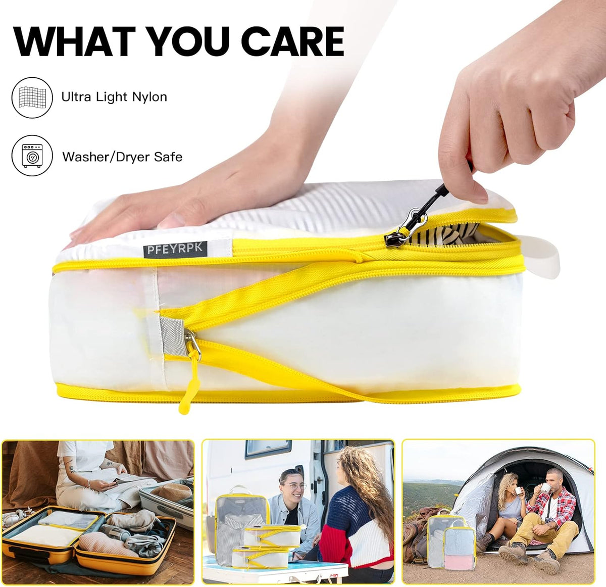 Lightweight Compression Packing Cubes for Suitcases, Compressible Expandable Travel Packing Organizer with Clear Toiletries and Backpack Bag, Travel Essentials for Carry on Luggage
