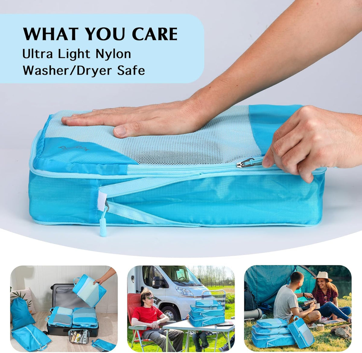 Lightweight Compression Packing Cubes for Suitcases, Compressible Expandable Travel Packing Organizer with Clear Toiletries and Backpack Bag, Travel Essentials for Carry on Luggage