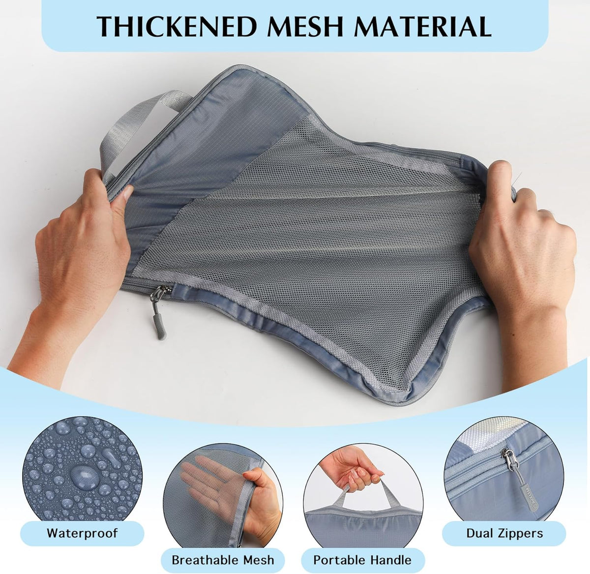 Lightweight Compression Packing Cubes for Suitcases, Compressible Expandable Travel Packing Organizer with Clear Toiletries and Backpack Bag, Travel Essentials for Carry on Luggage