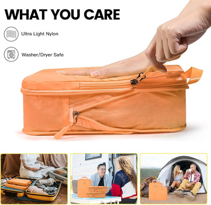 Lightweight Compression Packing Cubes for Suitcases, Compressible Expandable Travel Packing Organizer with Clear Toiletries and Backpack Bag, Travel Essentials for Carry on Luggage