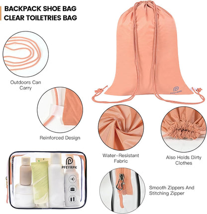 Lightweight Compression Packing Cubes for Suitcases, Compressible Expandable Travel Packing Organizer with Clear Toiletries and Backpack Bag, Travel Essentials for Carry on Luggage