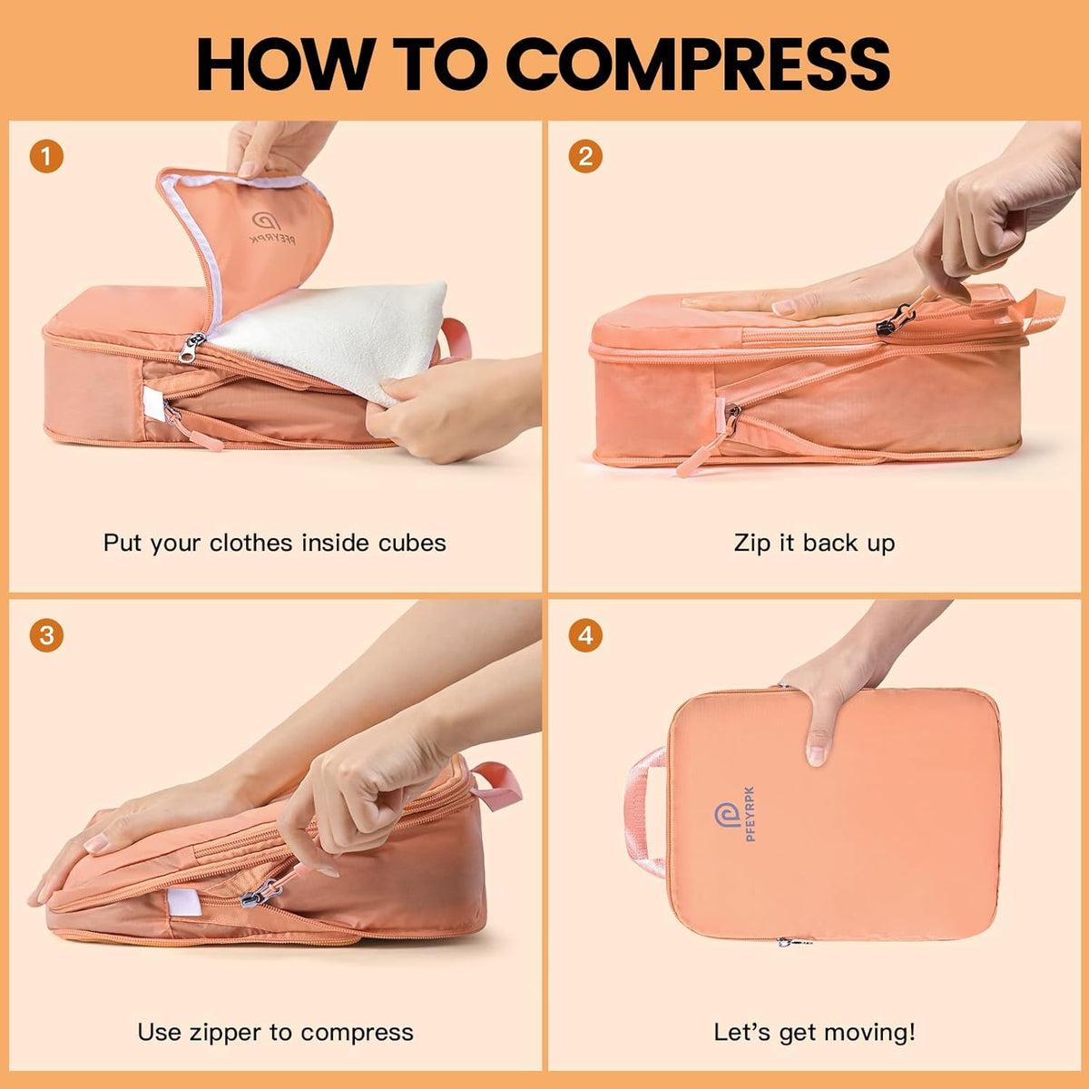 Lightweight Compression Packing Cubes for Suitcases, Compressible Expandable Travel Packing Organizer with Clear Toiletries and Backpack Bag, Travel Essentials for Carry on Luggage