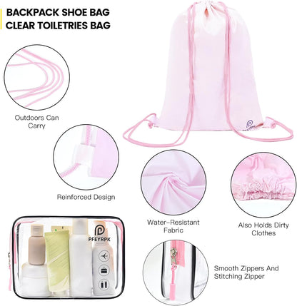 Lightweight Compression Packing Cubes for Suitcases, Compressible Expandable Travel Packing Organizer with Clear Toiletries and Backpack Bag, Travel Essentials for Carry on Luggage
