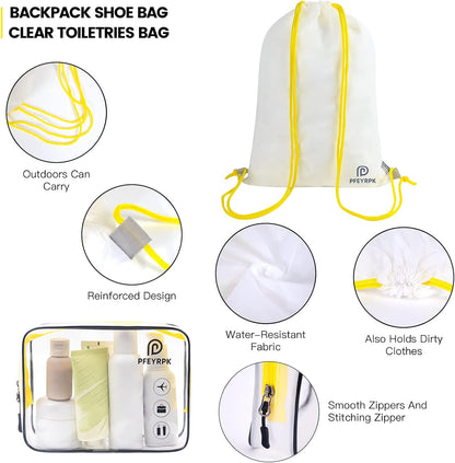 Lightweight Compression Packing Cubes for Suitcases, Compressible Expandable Travel Packing Organizer with Clear Toiletries and Backpack Bag, Travel Essentials for Carry on Luggage