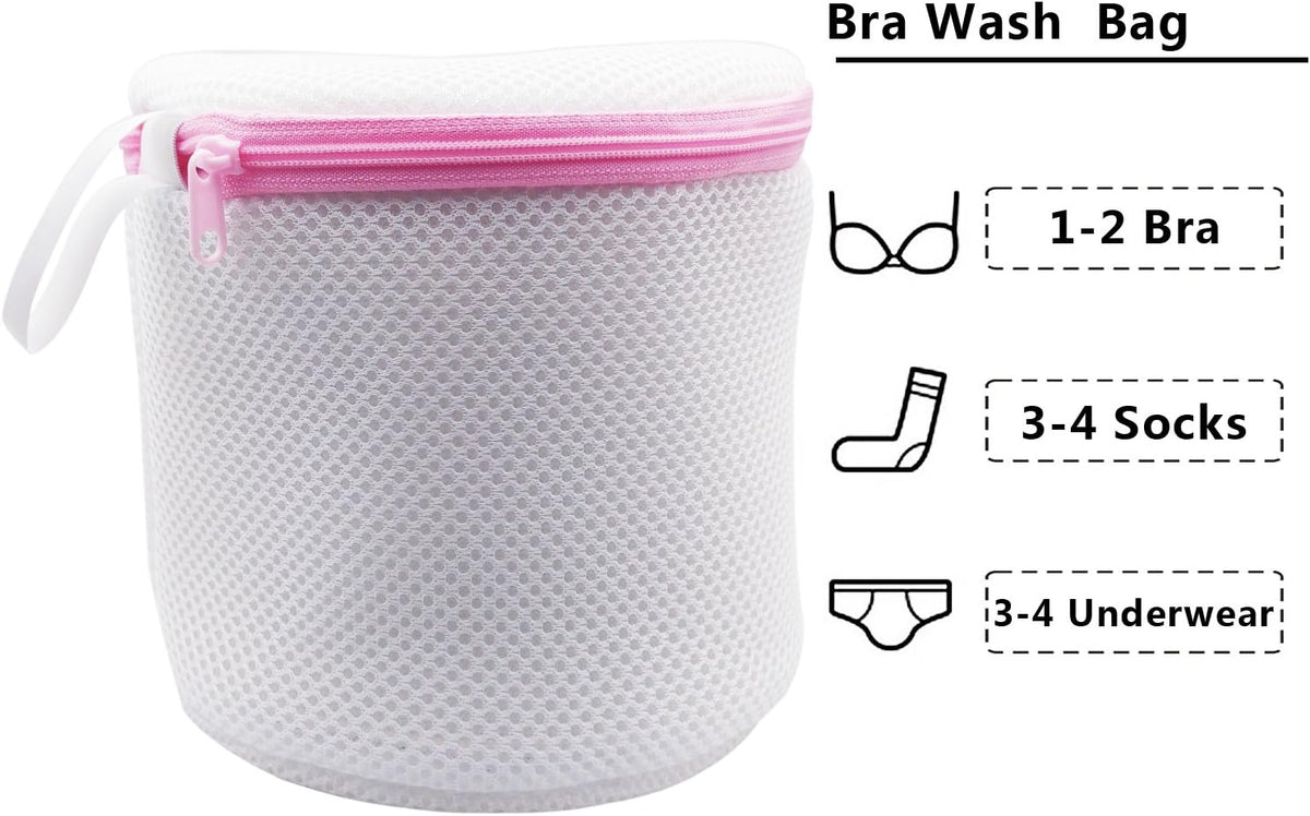 hwojjha 3Pack Bra Wash Bags Durable Mesh Bag Reusable for lingerie,Yoga Bra,Hosiery,Stocking (3,white)