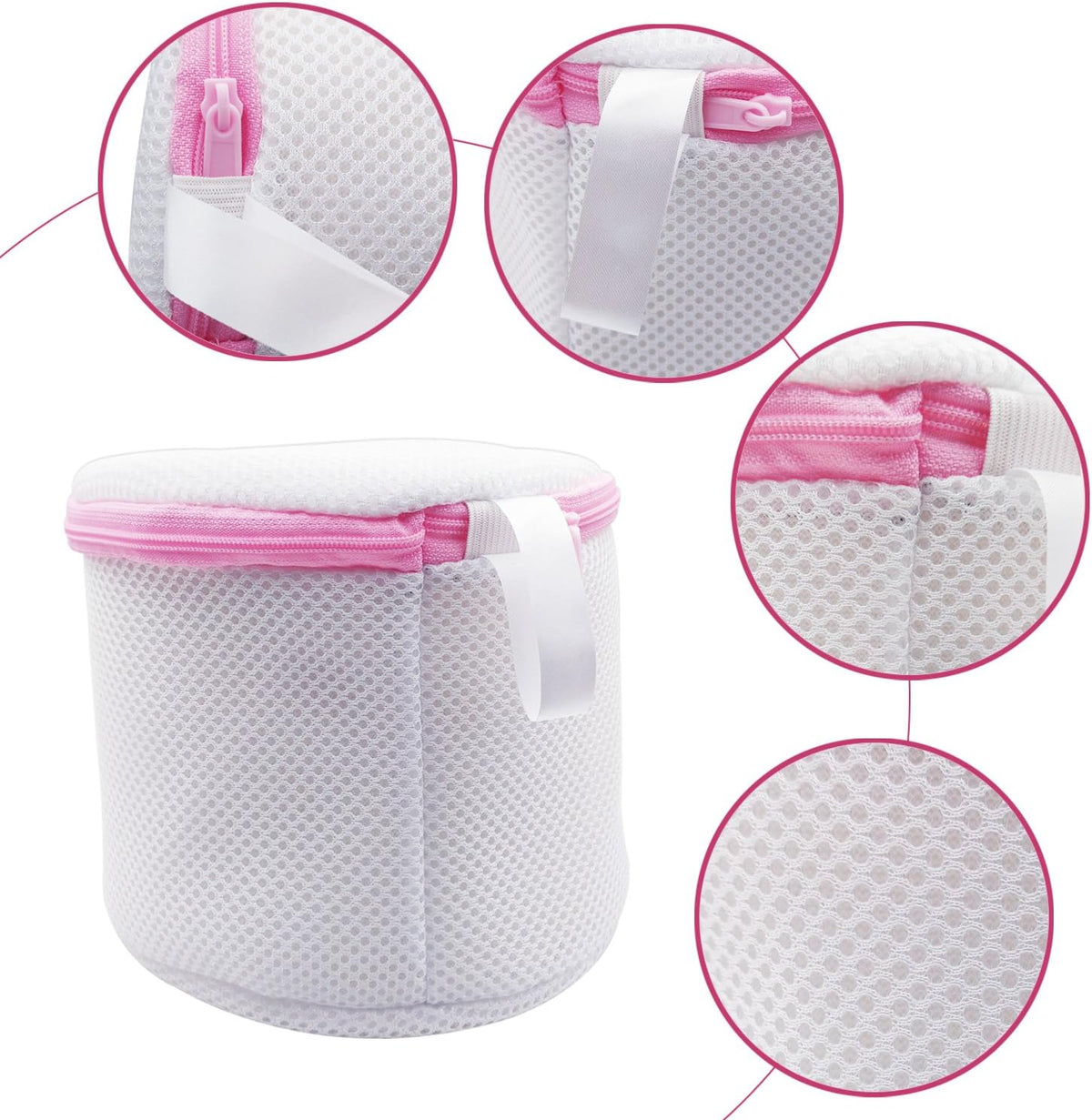 hwojjha 3Pack Bra Wash Bags Durable Mesh Bag Reusable for lingerie,Yoga Bra,Hosiery,Stocking (3,white)