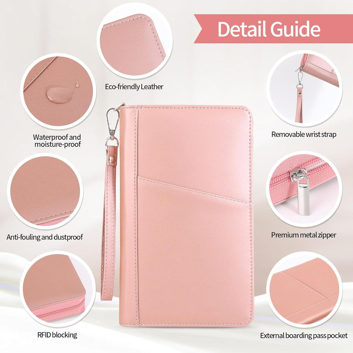 Leather Passport Holder Family, RFID Blocking Passport Wallet, Travel Essentials Premium Wallets