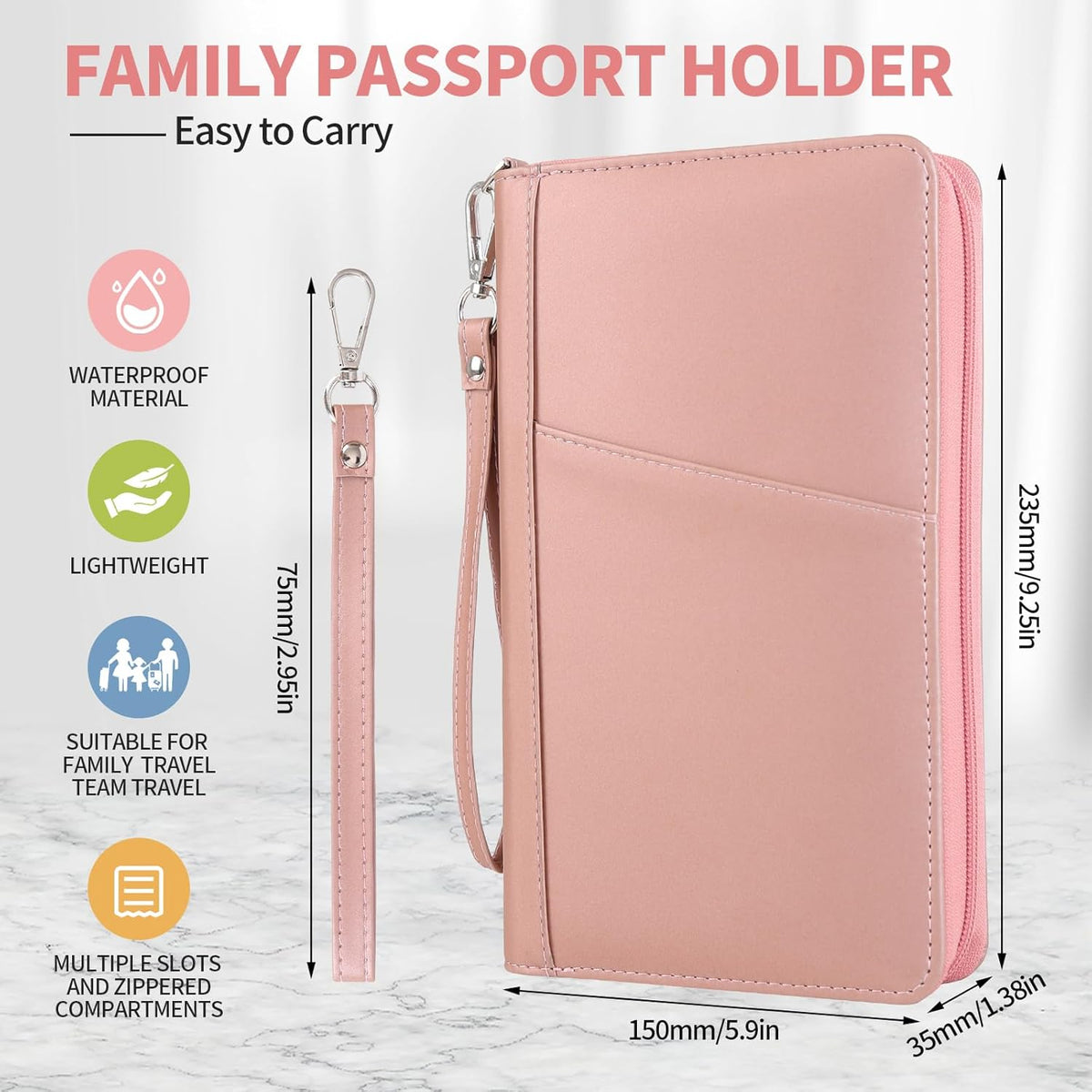 Leather Passport Holder Family, RFID Blocking Passport Wallet, Travel Essentials Premium Wallets
