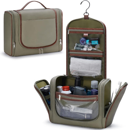 Men’s Hanging Toiletry Bag, Large Capacity Toiletry Organizer | Water-Resistant Toiletry Bag With 360° Hook, Multiple Compartments For Grooming & Shaving, Ideal For Travel & Business, Black