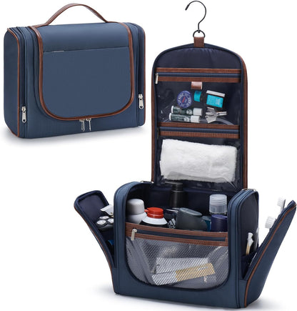 Men’s Hanging Toiletry Bag, Large Capacity Toiletry Organizer | Water-Resistant Toiletry Bag With 360° Hook, Multiple Compartments For Grooming & Shaving, Ideal For Travel & Business, Black