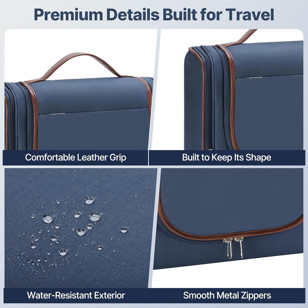Men’s Hanging Toiletry Bag, Large Capacity Toiletry Organizer | Water-Resistant Toiletry Bag With 360° Hook, Multiple Compartments For Grooming & Shaving, Ideal For Travel & Business, Black
