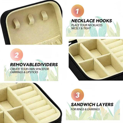Travel Jewelry Case, 6 Pack Mini Portable Jewelry Travel Boxes, PU Leather Jewelry Travel Case, Small Jewelry Organizer for Rings, Earrings, Pendants, Necklaces (12, Black)