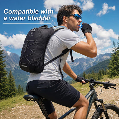 15L Small Hiking Backpack for Men Women – Foldable Packable Daypack with Hydration System Compatible & Shoulder Strap Phone Pocket, Lightweight for Travel Camping Outdoor (Black)