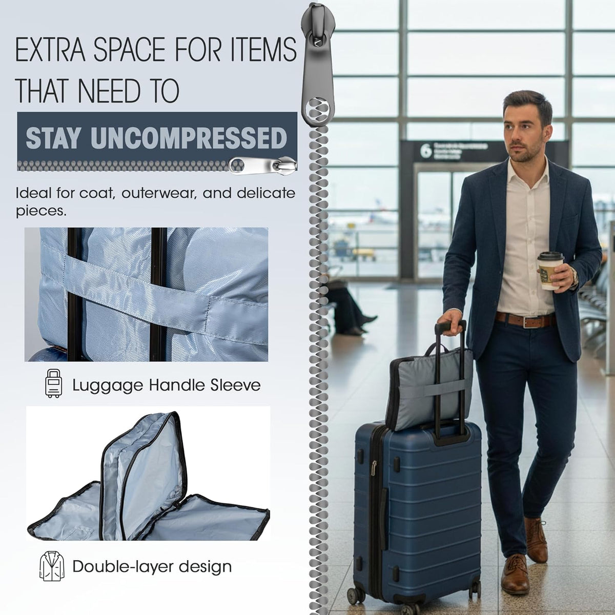 4-Piece Compression Packing Cubes Set Luggage Organizers Sturdy Zippers | Space Saving Design for Carry-on Travelers, Family Organizers & Home Storage Gray