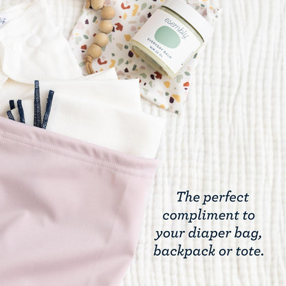 Day Bag – Reusable Wet and Dry Bag Made From Recycled Fabric With Dual Waterproof Compartments for Cloth Diapers, Swimsuits, Toiletries, and Snacks - Buds