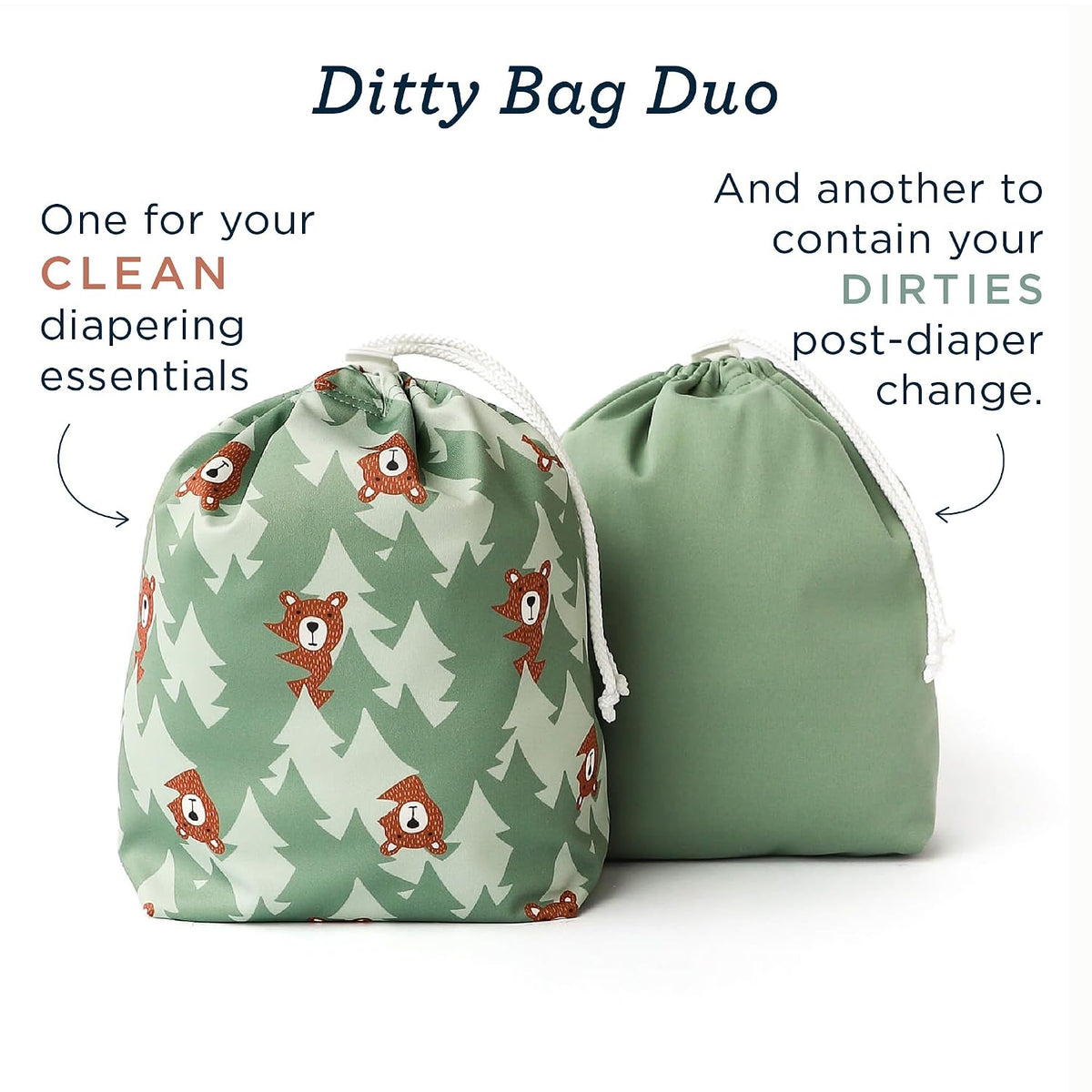 Day Bag – Reusable Wet and Dry Bag Made From Recycled Fabric With Dual Waterproof Compartments for Cloth Diapers, Swimsuits, Toiletries, and Snacks - Buds
