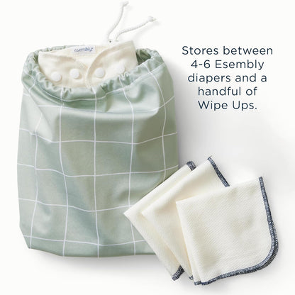 Day Bag – Reusable Wet and Dry Bag Made From Recycled Fabric With Dual Waterproof Compartments for Cloth Diapers, Swimsuits, Toiletries, and Snacks - Buds