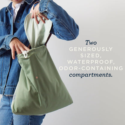 Day Bag – Reusable Wet and Dry Bag Made From Recycled Fabric With Dual Waterproof Compartments for Cloth Diapers, Swimsuits, Toiletries, and Snacks - Buds