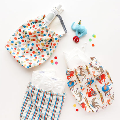 Day Bag – Reusable Wet and Dry Bag Made From Recycled Fabric With Dual Waterproof Compartments for Cloth Diapers, Swimsuits, Toiletries, and Snacks - Buds