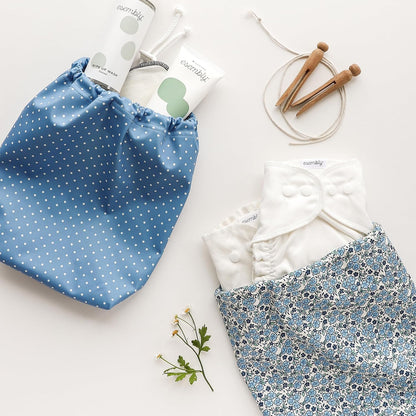 Day Bag – Reusable Wet and Dry Bag Made From Recycled Fabric With Dual Waterproof Compartments for Cloth Diapers, Swimsuits, Toiletries, and Snacks - Buds