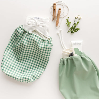 Day Bag – Reusable Wet and Dry Bag Made From Recycled Fabric With Dual Waterproof Compartments for Cloth Diapers, Swimsuits, Toiletries, and Snacks - Buds