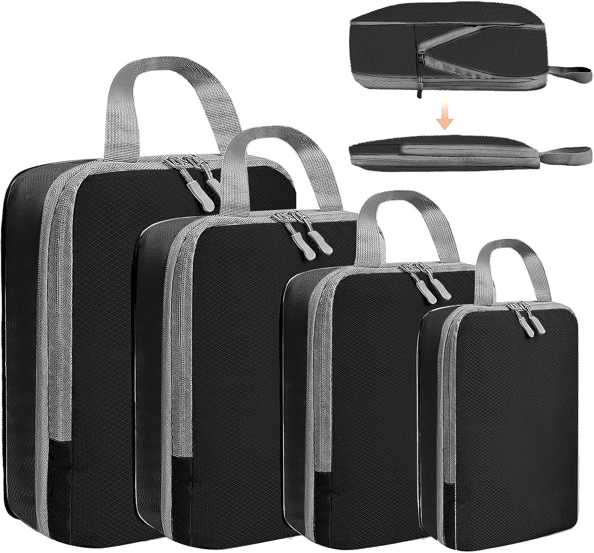 6/8 Set Packing Cubes for Suitcases Travel Luggage Packing Organizers,Travel Accessories Essentials Luggage Organizer with Shoe/Tioletry/Laundry Bag (Dark Blue, 6 set)