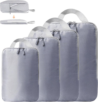 6/8 Set Packing Cubes for Suitcases Travel Luggage Packing Organizers,Travel Accessories Essentials Luggage Organizer with Shoe/Tioletry/Laundry Bag (Dark Blue, 6 set)