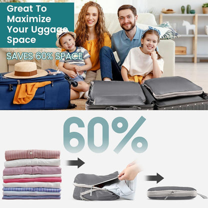 6/8 Set Packing Cubes for Suitcases Travel Luggage Packing Organizers,Travel Accessories Essentials Luggage Organizer with Shoe/Tioletry/Laundry Bag (Dark Blue, 6 set)