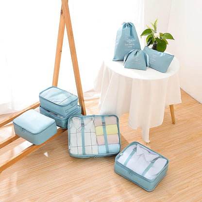 6/8 Set Packing Cubes for Suitcases Travel Luggage Packing Organizers,Travel Accessories Essentials Luggage Organizer with Shoe/Tioletry/Laundry Bag (Dark Blue, 6 set)