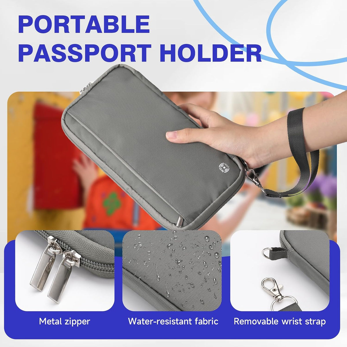 RFID Blocking Family Travel Passport Holder Wallet for 10 | Document Organizer with Zipper, Holds Up to 10 Passports, Cards, Cash, Boarding Passes, Tickets, For Travel Essentials, Black