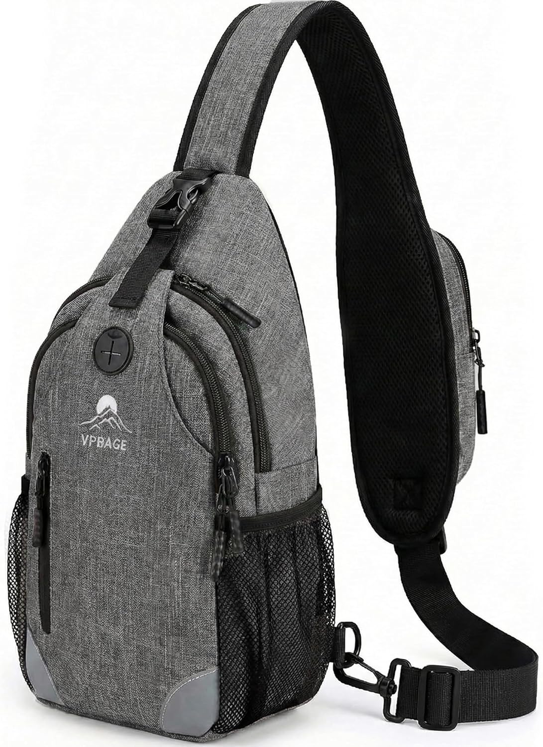 Sling Backpack for Women & Men, Crossbody Travel Bag with Water Bottle Holders, 17 Pockets, Quick-Access Phone Pocket, Hidden Security Pocket, Fits 11" Tablet, for Daily Carry, Travel, Theme Parks
