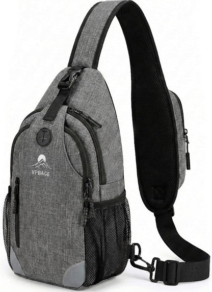 Sling Backpack for Women & Men, Crossbody Travel Bag with Water Bottle Holders, 17 Pockets, Quick-Access Phone Pocket, Hidden Security Pocket, Fits 11" Tablet, for Daily Carry, Travel, Theme Parks