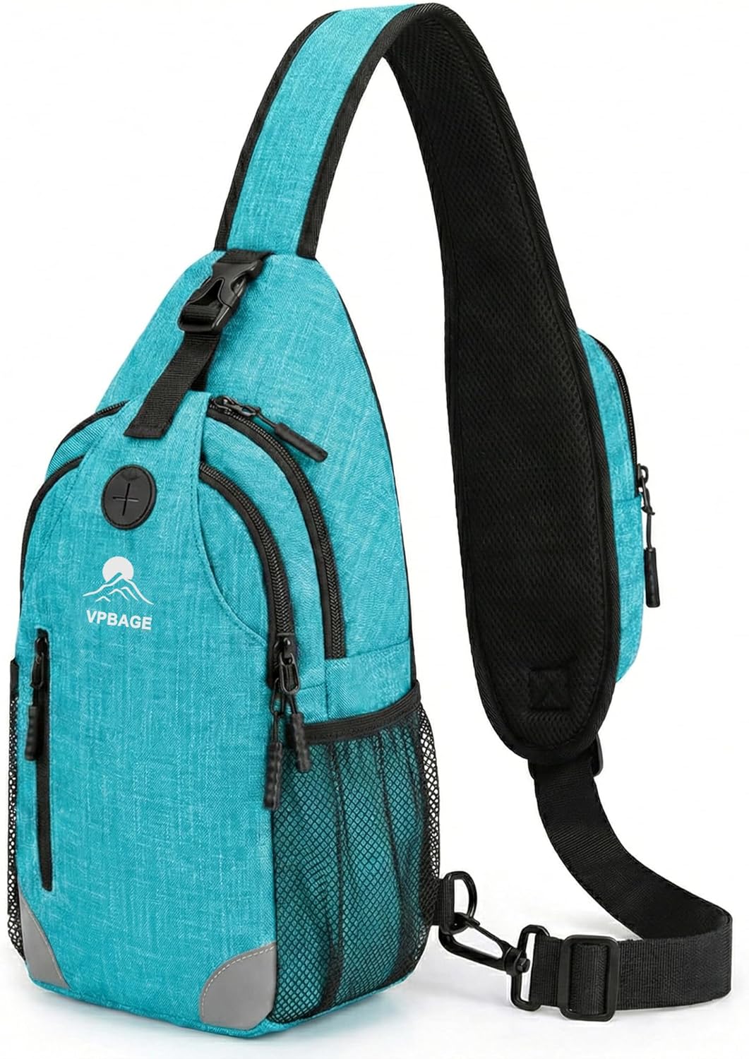 Sling Backpack for Women & Men, Crossbody Travel Bag with Water Bottle Holders, 17 Pockets, Quick-Access Phone Pocket, Hidden Security Pocket, Fits 11" Tablet, for Daily Carry, Travel, Theme Parks