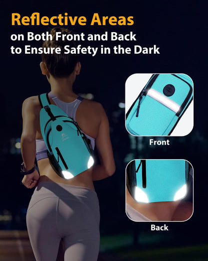 Sling Backpack for Women & Men, Crossbody Travel Bag with Water Bottle Holders, 17 Pockets, Quick-Access Phone Pocket, Hidden Security Pocket, Fits 11" Tablet, for Daily Carry, Travel, Theme Parks