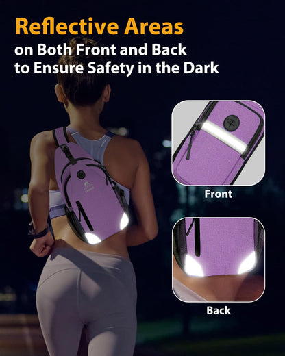 Sling Backpack for Women & Men, Crossbody Travel Bag with Water Bottle Holders, 17 Pockets, Quick-Access Phone Pocket, Hidden Security Pocket, Fits 11" Tablet, for Daily Carry, Travel, Theme Parks