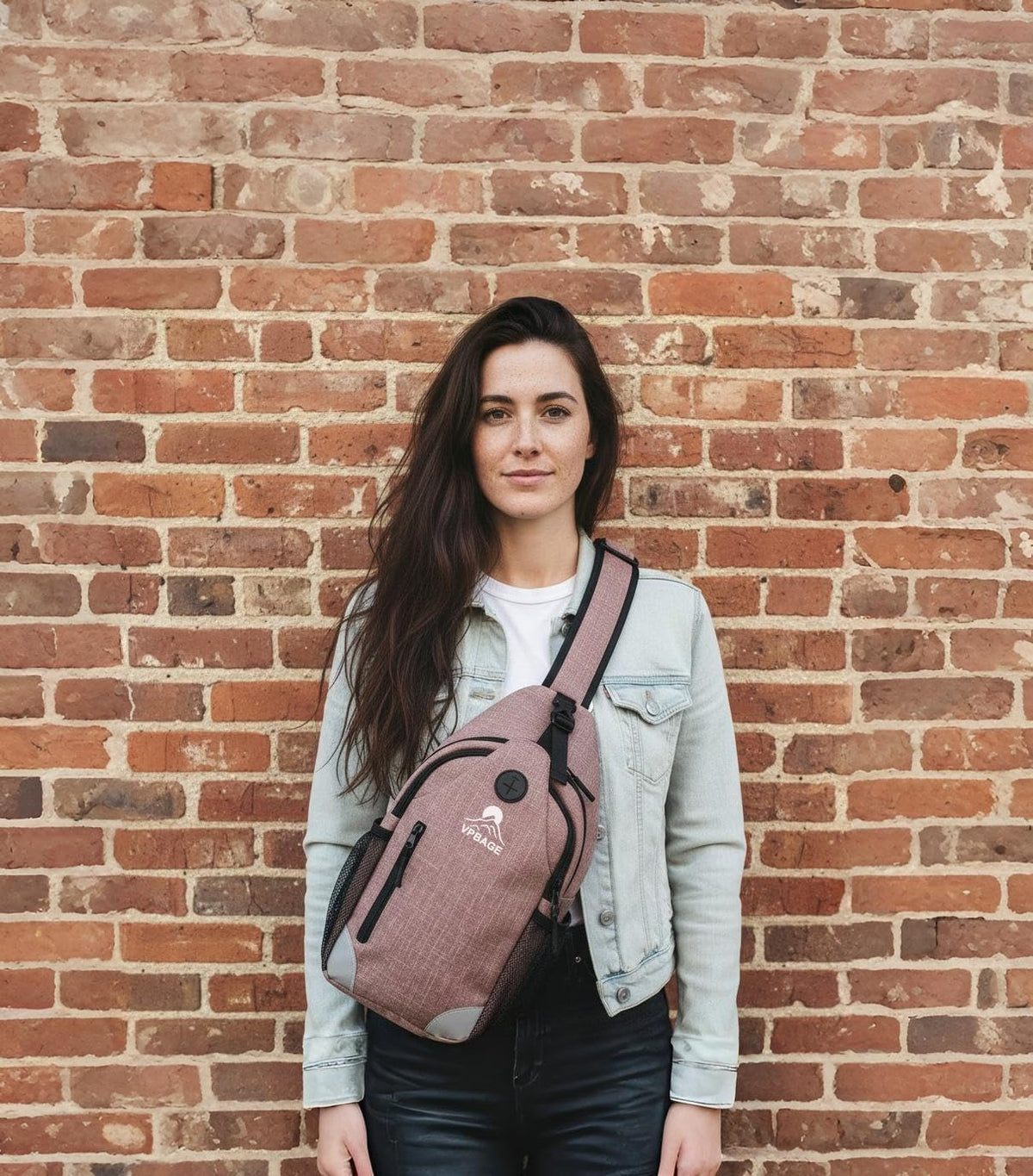Sling Backpack for Women & Men, Crossbody Travel Bag with Water Bottle Holders, 17 Pockets, Quick-Access Phone Pocket, Hidden Security Pocket, Fits 11" Tablet, for Daily Carry, Travel, Theme Parks