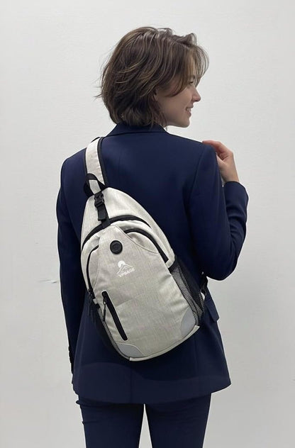 Sling Backpack for Women & Men, Crossbody Travel Bag with Water Bottle Holders, 17 Pockets, Quick-Access Phone Pocket, Hidden Security Pocket, Fits 11" Tablet, for Daily Carry, Travel, Theme Parks