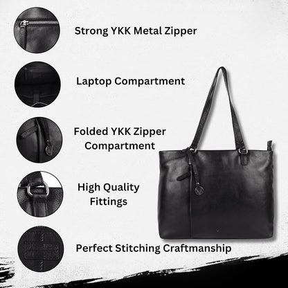 Genuine Italian Leather Women's Tote Handbags, Satchel Purse Ladies Shoulder Bags with Top Handle