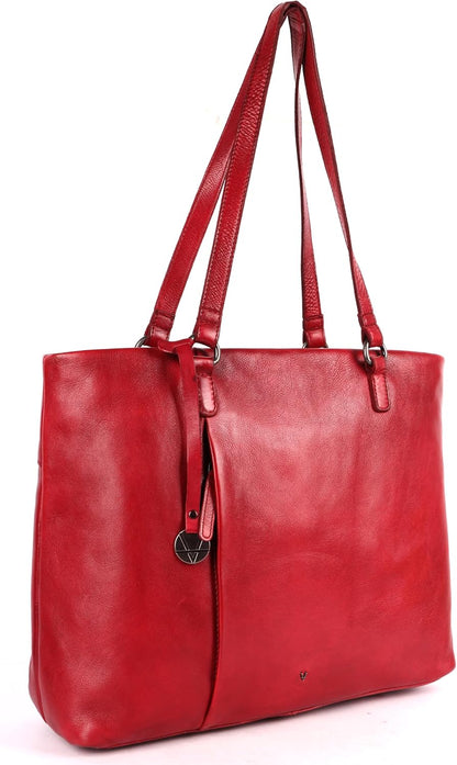 Genuine Italian Leather Women's Tote Handbags, Satchel Purse Ladies Shoulder Bags with Top Handle
