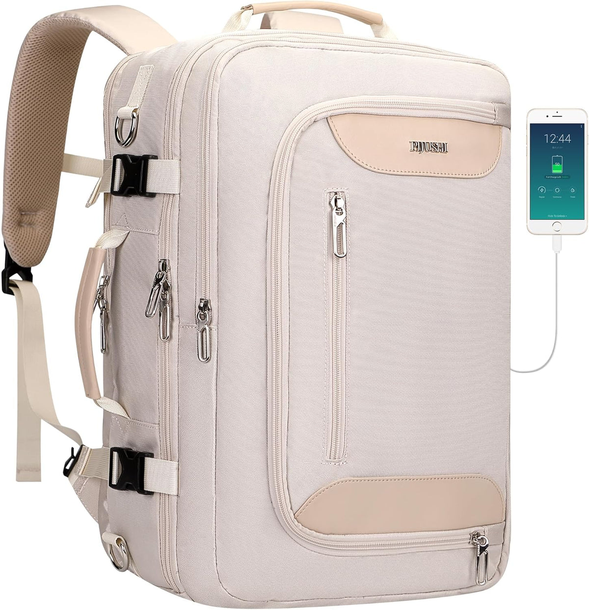 Travel Backpack for Women 3-In-1 Carry on Bag with Shoe Compartment | 16" Laptop Luggage Suitcase with TSA-Friendly 180° Opening, USB Charging Port for Business Trip, Commut, Daily