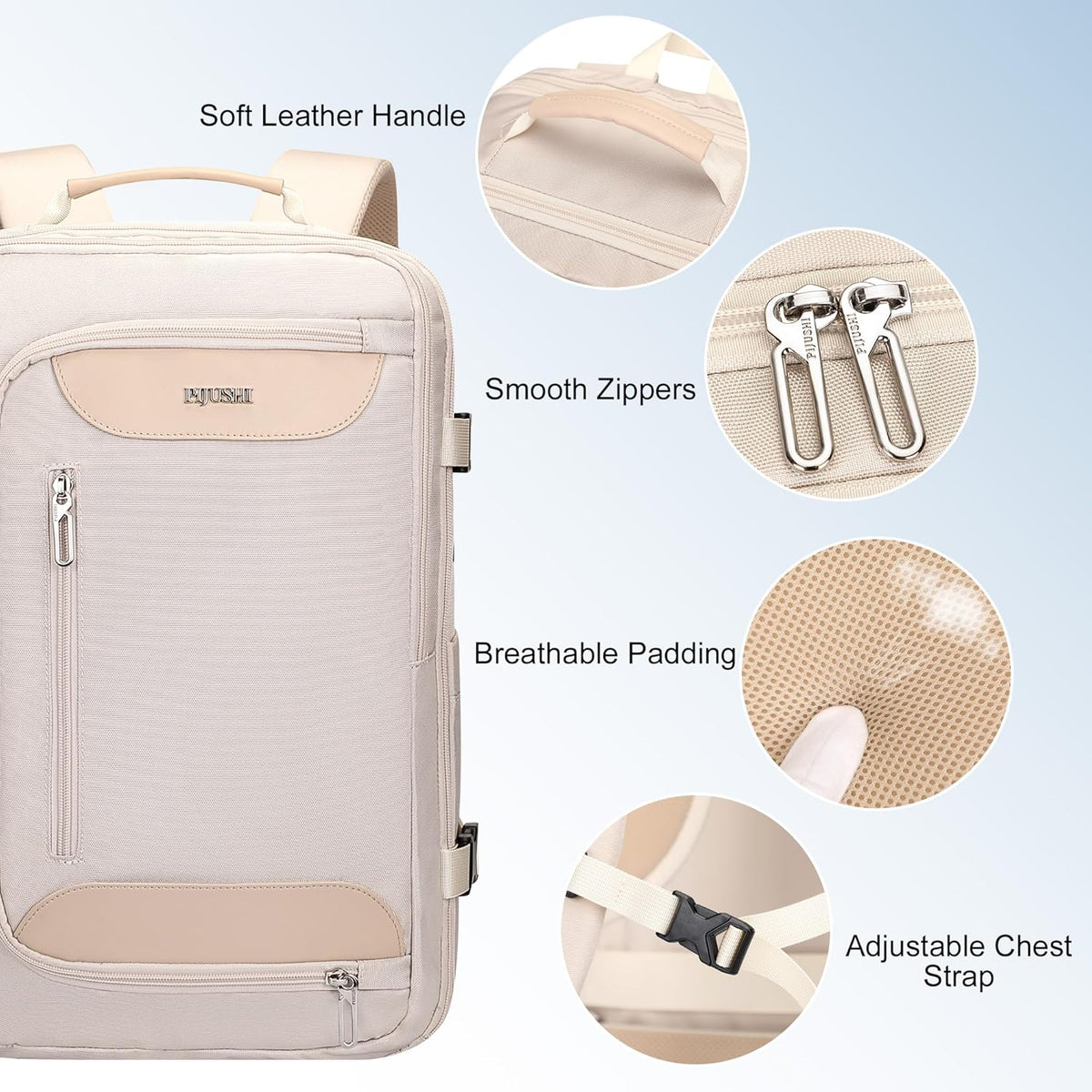 Travel Backpack for Women 3-In-1 Carry on Bag with Shoe Compartment | 16" Laptop Luggage Suitcase with TSA-Friendly 180° Opening, USB Charging Port for Business Trip, Commut, Daily